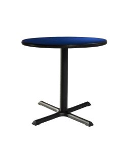 30" Round Cafe Table w/ Standard Black Base, Blue Top