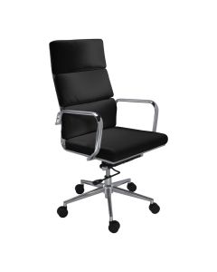 high back executive chair in black vinyl