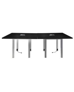 8ft rectangular powered conference tables with black laminate top