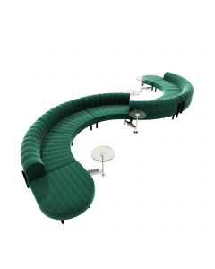 Endless Powered Low Back S Curve Sectional w/ 4 Glass Round Tables