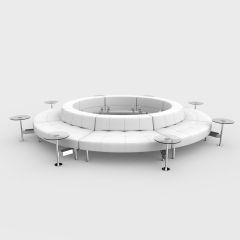 Endless Powered Low Back Closed Circle w/ 8 Round Glass Tables