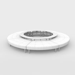 Endless Powered Closed Circle Ottoman w/ Small Curved Tables