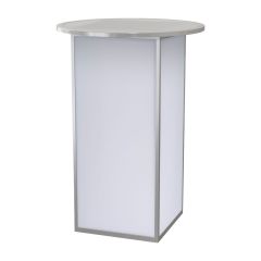 unlit bar table with acrylic panels and steel frame